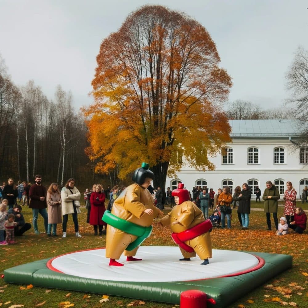 P&J Zamki Dmuchane Filius - Pojedynek Sumo przy historycznym budynku